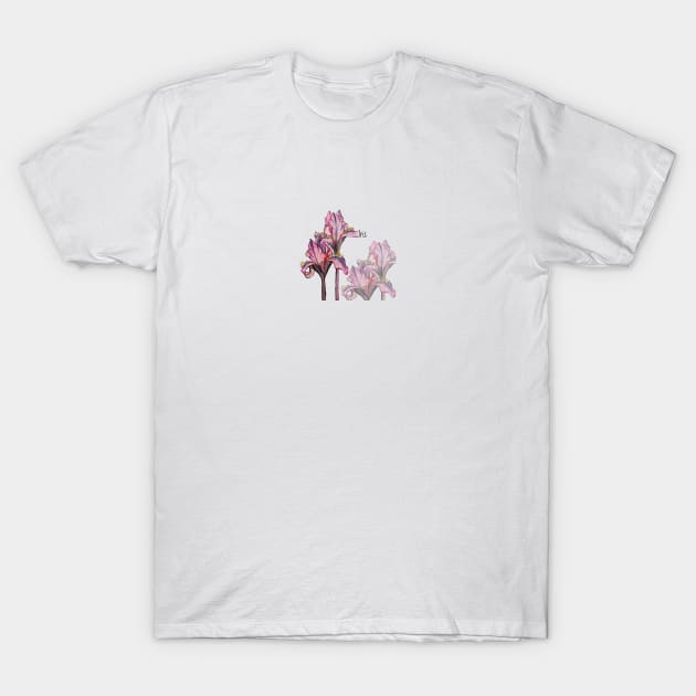 Iris Watercolor Flower T-Shirt by Art by Taya 